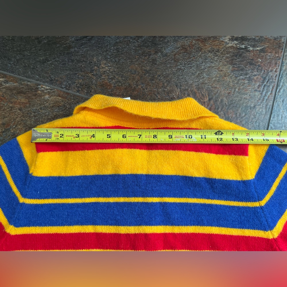 New women’s Cider sweater stripe short sleeve collar retro inspo.Large - Picture 9 of 12